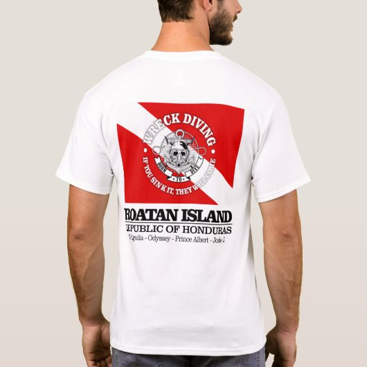 Roatan Island (wrak duiken) T-shirt (Achterkant)