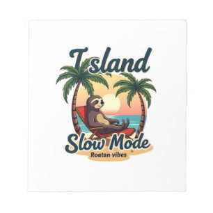Roatan Luiaard Vintage Eiland Ontspannen Grafisch  Notitieblok