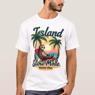 Roatan luiaard vintage eiland relax grafisch 2 t-shirt