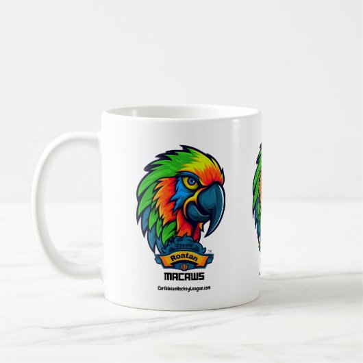 Roatan Macaws - CaribbeanHockeyLeague.com Koffiemok (Links)