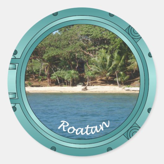 Roatan Porthole Ronde Sticker (Voorkant)