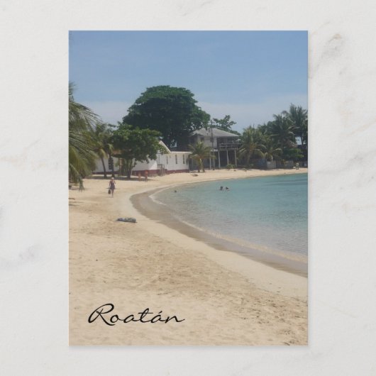 roatán sandy strand briefkaart (Voorkant)