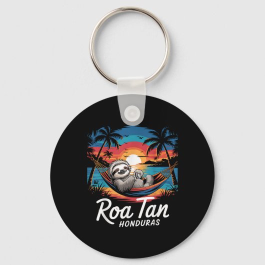 Roatan Sloth, Roatan Honduras Sloth, Roatan Sleutelhanger (Voorkant)