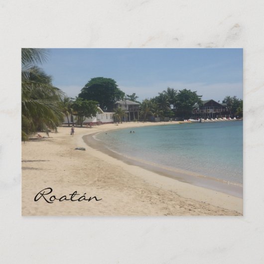 roatán strand briefkaart (Voorkant)