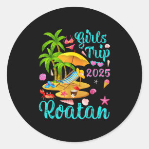 Roatan-strand Honduras Zomer Vakantie Meisjes Trip Ronde Sticker