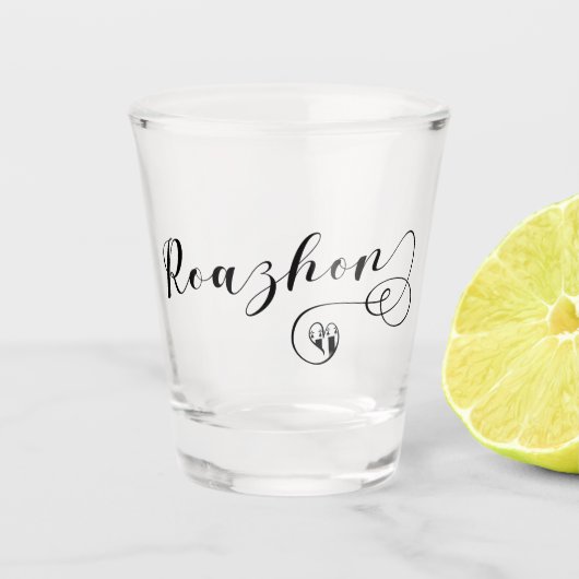 Roazhon, Rennes Flag in Heart, Breton Shot Glas (Voorkant)