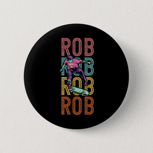 Rob Custom Skateboarding Hob Ronde Button 5,7 Cm (Voorkant)