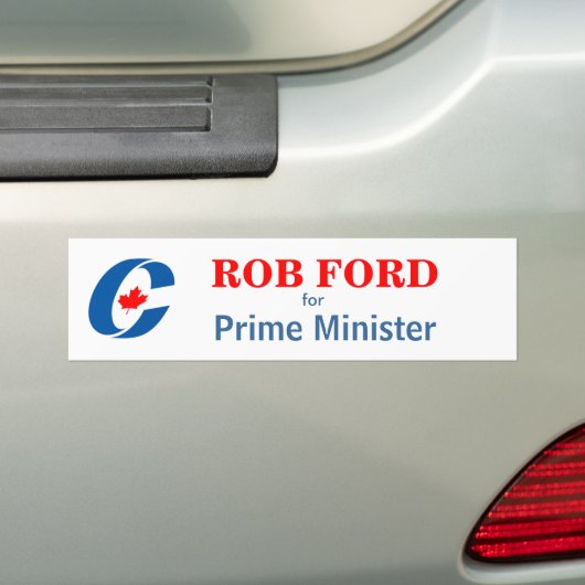 Rob Ford voor eerste minister Bumpersticker (Op auto)