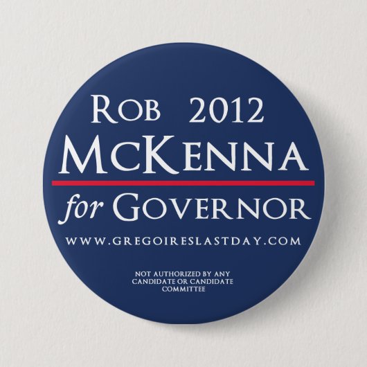 Rob McKenna voor gouverneur 2012 Logo Button (Voorkant)