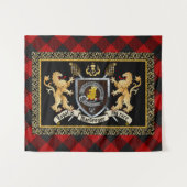 Rob Roy MacGregor Clan Badge & Motto w/Lions Wandkleed (Voorkant (horizontaal))