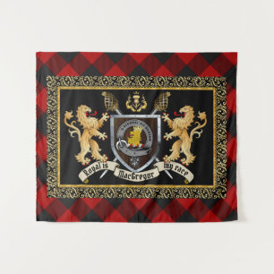 Rob Roy MacGregor Clan Badge & Motto w/Lions Wandkleed