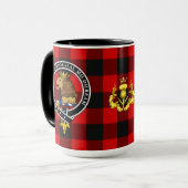 Rob Roy MacGregor Clan Badge & Tartan Mok (Voorkant links)
