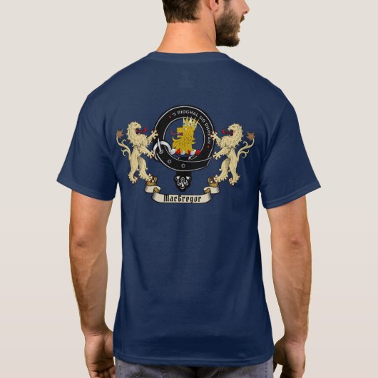 Rob Roy Macgregor Clan Badge & Tartan T-shirt (Achterkant)