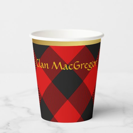 Rob Roy MacGregor Gepersonaliseerde Tartan Kerstmi Papieren Bekers (Achterkant)