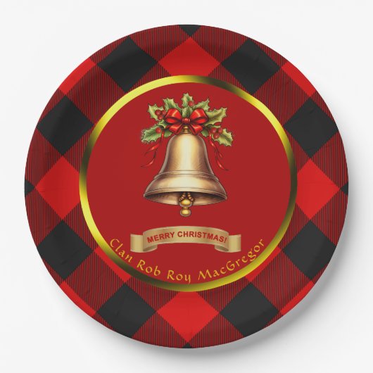 Rob Roy MacGregor Tartan Gepersonaliseerde Kerstmi Papieren Bordje (Voorkant)