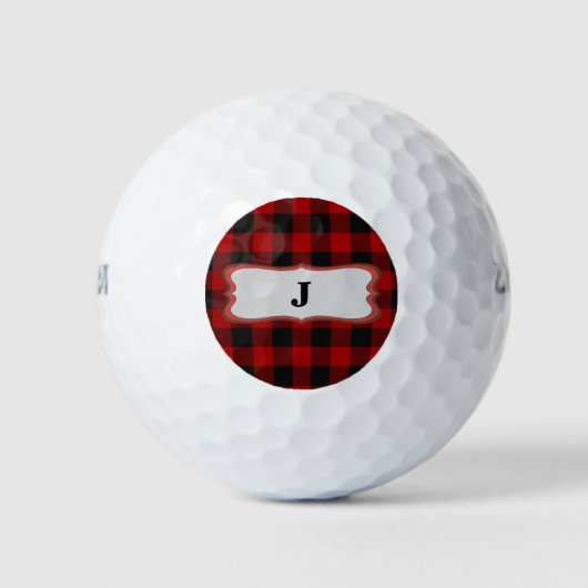 Rob Roy Tartan Red & Black Golf Balls Golfballen (Voorkant)