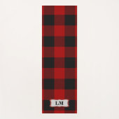 Rob Roy Tartan Red Black Monogram Initialen Yogamat (Voorkant)