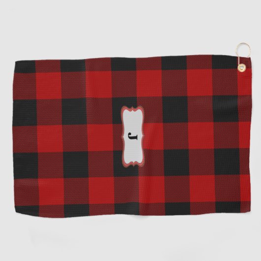Rob Roy Tartan Rood & Zwart Golfhanddoek (Horizontaal)