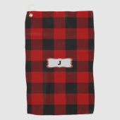 Rob Roy Tartan Rood & Zwart Golfhanddoek (Voorkant)