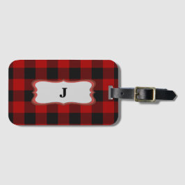 Rob Roy Tartan Rood & Zwart Tas Label & Biz Kaart Bagagelabel