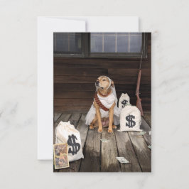 Robber Bride Hond kostuum boek grappige notitiekaa Bedankkaart