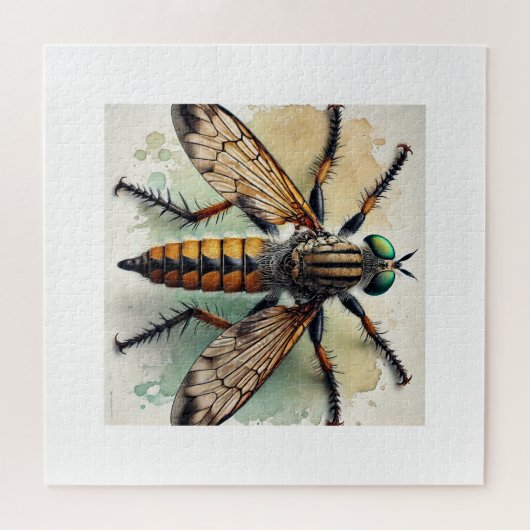Robber Fly 040924IREF227 - Watercolor Legpuzzel (Horizontaal)