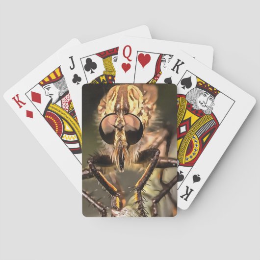 Robber Fly Profile Asildae Artistic Close Up Pokerkaarten (Achterkant)