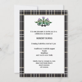 Robbie Burns Black Stropdas Invitation Feestdagenkaart
