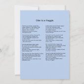 Robbie Burns Burns Nachtuitnodiging Kaart (Achterkant)