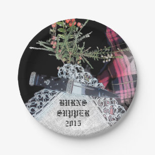 Robbie Burns casual diner borden Papieren Bordje