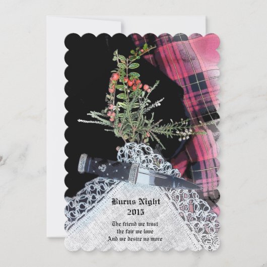 Robbie Burns Casual dineruitnodiging Kaart (Voorkant)