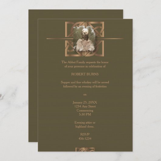 Robbie Burns Celtic Kaart (Voorkant / Achterkant)