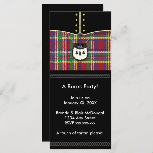 Robbie Burns feestje nodigt vandaag uit (Voorkant / Achterkant)