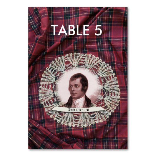 Robbie Burns Highland-tafelkaart Kaart (Voorkant)