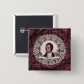 Robbie Burns Highland vierkante speld Button 5,1 Cm (Voorkant /achterkant)