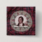 Robbie Burns Highland vierkante speld Vierkante Button 5,1 Cm (Voorkant)