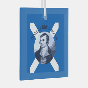 Robbie Burns - In Blue Oidhche Bhlas Burns Saltire Glas Ornament
