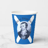 Robbie Burns - In Blue Oidhche Bhlas Burns Saltire Papieren Bekers (Achterkant)