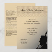 Robbie Burns Maanverlichte Pijper Feestdagenkaart (Voorkant / Achterkant)