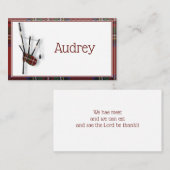 Robbie Burns naamkaarten Plaatskaartje (Voorkant / Achterkant)