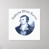 Robbie Burns - Oidhche Bhlas Burns Blauwe Tekst Canvas Afdruk (Voorkant)