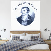 Robbie Burns - Oidhche Bhlas Burns Blauwe Tekst Canvas Afdruk (Insitu (Slaapkamer))