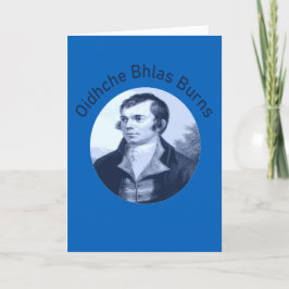 Robbie Burns - Oidhche Bhlas Burns Blauwe tekst Feestdagen Kaart