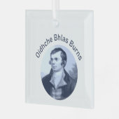 Robbie Burns - Oidhche Bhlas Burns Blauwe Tekst Glas Ornament (Voorkant links)