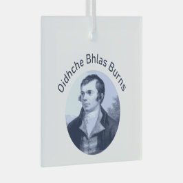 Robbie Burns - Oidhche Bhlas Burns Blauwe Tekst Glas Ornament