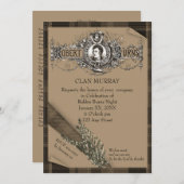 Robbie Burns Sash Uitnodiging (Voorkant / Achterkant)