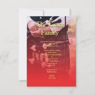 Robbie Burns Scotland Sentimental Party Uitnodigin Kaart