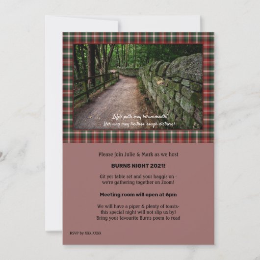 Robbie Burns Social Media Uitnodiging (Voorkant)