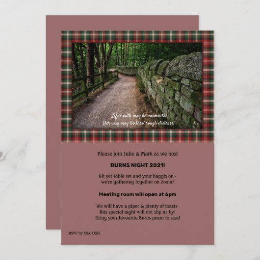 Robbie Burns Social Media Uitnodiging (Voorkant / Achterkant)