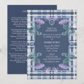 Robbie Burns Tartan en Thistle Kaart (Voorkant / Achterkant)